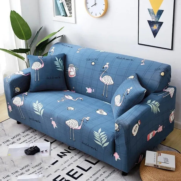 New 24 Colors 1/2/3/4 Seaters Flower Leaves Printed Slipcovers Sectional Elastic Stretch Sofa Cushion Cover for Living Room Couch Cover L Shape Armchair Sofa Protector Cover Living Room Furniture
