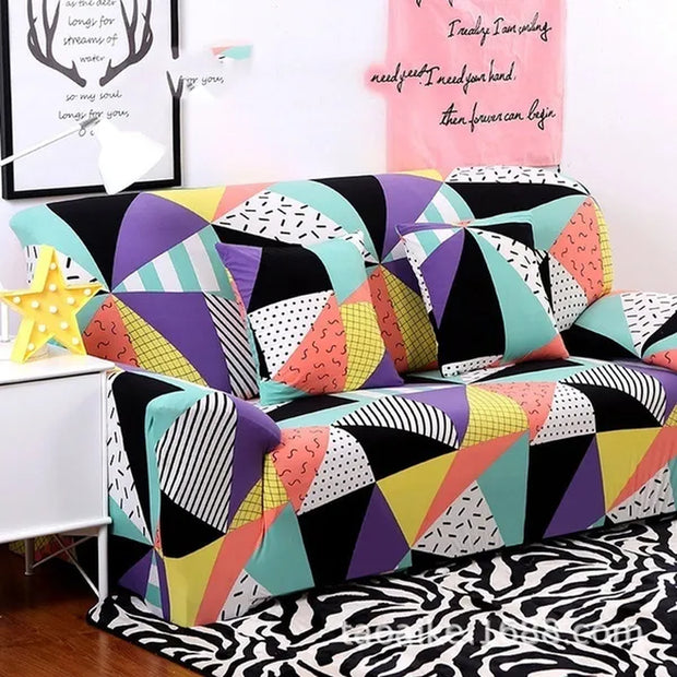 New 18 Colors 1/2/3/4 Seaters Flower Leaves Printed Slipcovers Sectional Elastic Stretch Sofa Cushion Cover for Living Room Couch Cover L Shape Armchair Sofa Protector Cover Living Room Furniture