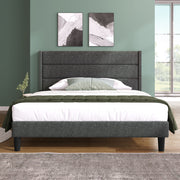 Linen Bed Frame With Slatted Frame