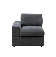 Dark Grey Corduroy Living Room Double Armrests 3-Piece Sofa