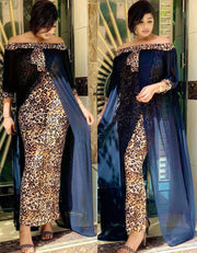 African loose robe large size chiffon stitching fake two-piece suit