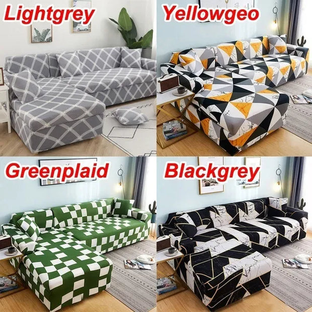 New 18 Colors 1/2/3/4 Seaters Flower Leaves Printed Slipcovers Sectional Elastic Stretch Sofa Cushion Cover for Living Room Couch Cover L Shape Armchair Sofa Protector Cover Living Room Furniture