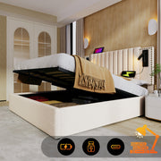 Cotton Panel Material Storage Bed Frame   160cmx200cm