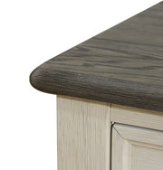 Dark Grey MDF Top And White Oak Drawer Living Room Storage Table
