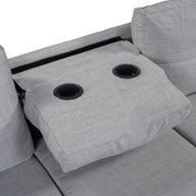 MODERNLUXE 108.10" Reversible L-Shape Sectional Sofa Couch, Space Saving Sofa with Storage Ottoman, Rivet Ornament, Left Corner Seat, Right Facing Corner Seat and 2 Cup Holder for Large Space Dorm Apartment, Light Gray