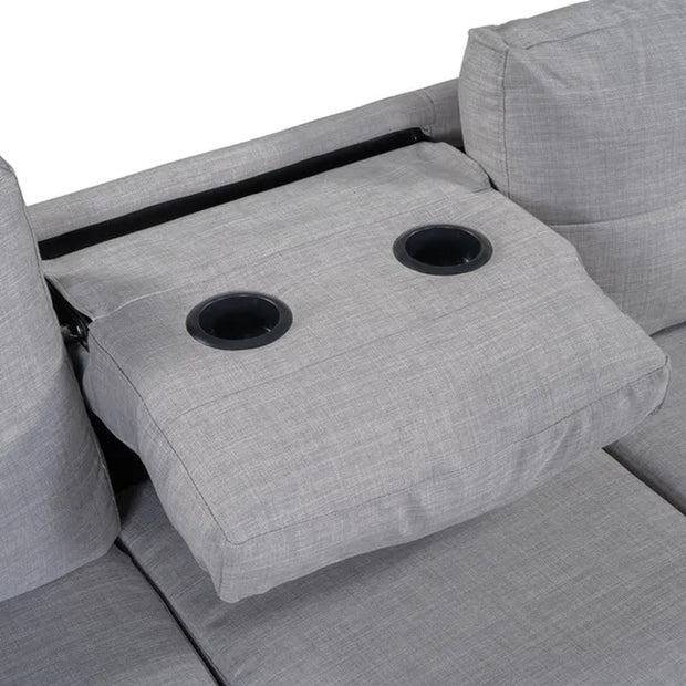 MODERNLUXE 108.10" Reversible L-Shape Sectional Sofa Couch, Space Saving Sofa with Storage Ottoman, Rivet Ornament, Left Corner Seat, Right Facing Corner Seat and 2 Cup Holder for Large Space Dorm Apartment, Light Gray