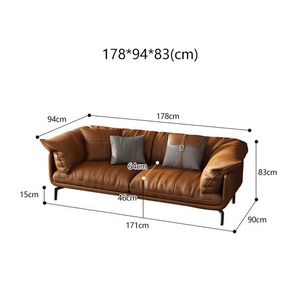 Modern Minimalist Living Room Leather Sofa Apartment Furniture Set Combination Wtih Customzied Color