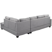 MODERNLUXE 108.10" Reversible L-Shape Sectional Sofa Couch, Space Saving Sofa with Storage Ottoman, Rivet Ornament, Left Corner Seat, Right Facing Corner Seat and 2 Cup Holder for Large Space Dorm Apartment, Light Gray