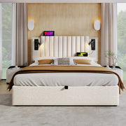 Cotton Panel Material Storage Bed Frame   160cmx200cm