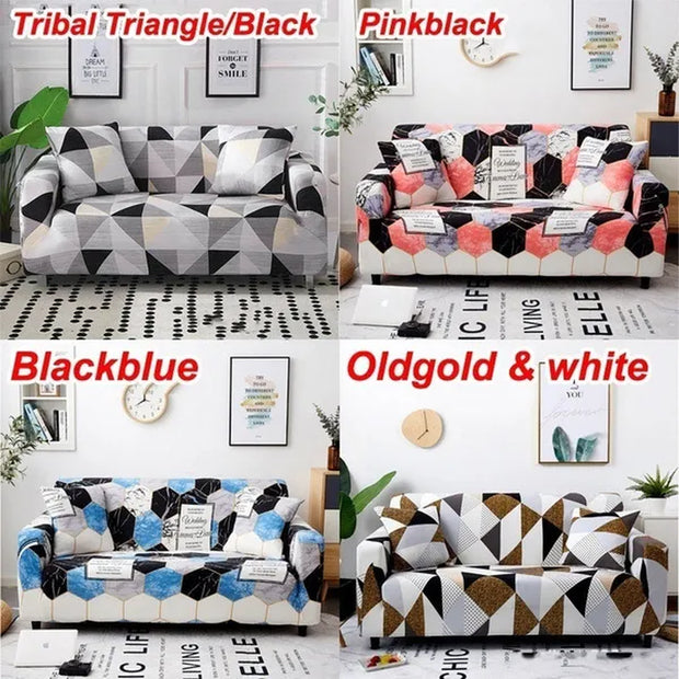 New 18 Colors 1/2/3/4 Seaters Flower Leaves Printed Slipcovers Sectional Elastic Stretch Sofa Cushion Cover for Living Room Couch Cover L Shape Armchair Sofa Protector Cover Living Room Furniture