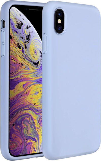 Liquid Silicone Case Compatible with Iphone Xs Max 6.5 Inch (2018), Gel Rubber Full Body Protection Shockproof Cover Case Drop Protection Case Purple