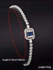 【Clearance】 Elegant Rhinestone Decorated Link Bracelet, Luxury Elegant Hand Jewelry for Girls Gift, Fashion Accessories for Women