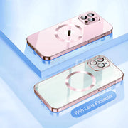 For Magsafe Magnetic Wireless Charging Case for Iphone 14 plus 13 12 11 Pro Max Luxury Transparent Silicone Lens Protector Cover