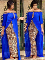 African loose robe large size chiffon stitching fake two-piece suit