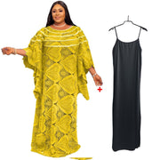 African Women's Wear Robe Loose Embroidered Lace Long Dress