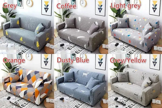 New 24 Colors 1/2/3/4 Seaters Flower Leaves Printed Slipcovers Sectional Elastic Stretch Sofa Cushion Cover for Living Room Couch Cover L Shape Armchair Sofa Protector Cover Living Room Furniture