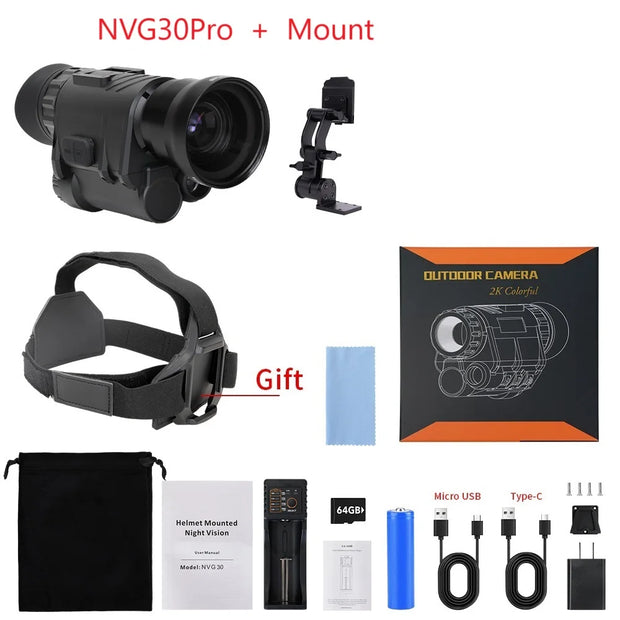 NVG50 NVG30 gen2 helmet night vision goggles wide view 50° long range 940nm infrared digital night vision monocular telescope