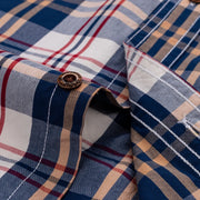 2023 New Men's Fashion Plaid 100% Cotton Spring Autumn Pocket Long Sleeve Slim-fit Button-down Male Shirt