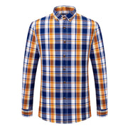 2023 New Men's Fashion Plaid 100% Cotton Spring Autumn Pocket Long Sleeve Slim-fit Button-down Male Shirt