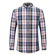 2023 New Men's Fashion Plaid 100% Cotton Spring Autumn Pocket Long Sleeve Slim-fit Button-down Male Shirt