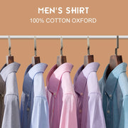 Cotton Oxford Men's Dress Shirt Long Sleeve Slim Fit Button Down Male Business Formal Shirts with Chest Pocket Casual Clothing