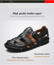 Classic High Quality Cow Leather Sandals Summer Outdoor Handmade Men Sandals Fashion Comfortable Men Beach Leather Shoes Size48