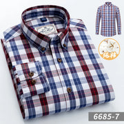 2023 New Men's Fashion Plaid 100% Cotton Spring Autumn Pocket Long Sleeve Slim-fit Button-down Male Shirt