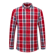 2023 New Men's Fashion Plaid 100% Cotton Spring Autumn Pocket Long Sleeve Slim-fit Button-down Male Shirt