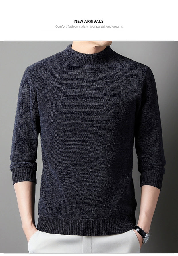 Woodpecker Half-High Collar Winter Sweater Men Sweater