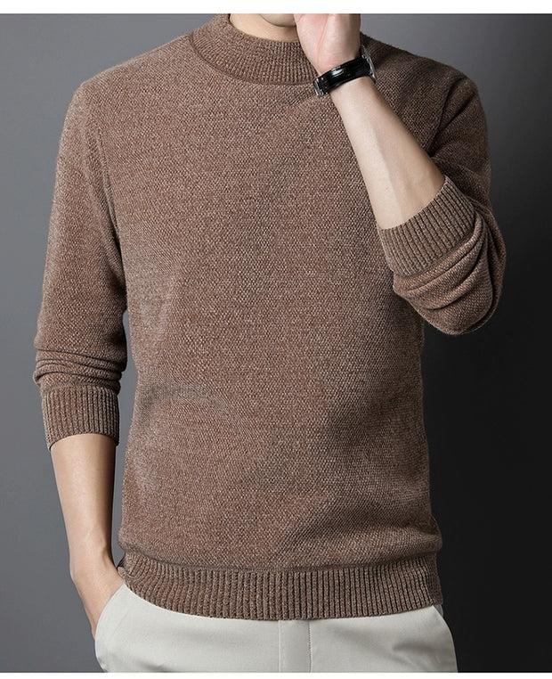 Woodpecker Half-High Collar Winter Sweater Men Sweater