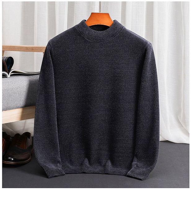 Woodpecker Half-High Collar Winter Sweater Men Sweater