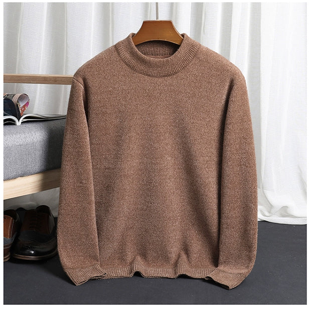 Woodpecker Half-High Collar Winter Sweater Men Sweater