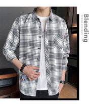 Red Dragonfly Plaid Shirt Men's Shirt Clothes Autumn and Winter New Trendy Casual Long Sleeve Shirt Coat Men's Clothing