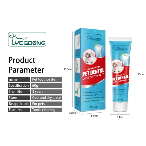 60g Pet Toothpaste Cat Dog Fresh Breath Toothpaste Deodorant Tartar Plaque Cleaning Dog Oral Care Edible Toothpaste Pet Products