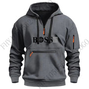 2024 Autumn/Winter new digital printed men's casual sports zipper hooded long-sleeved European size hoodie pullover