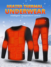 Men Winter Thermal Heated Jacket Vest Heated Underwear Women's Ski Suit USB Electric Heating Clothing Fleece Thermal Long Johns