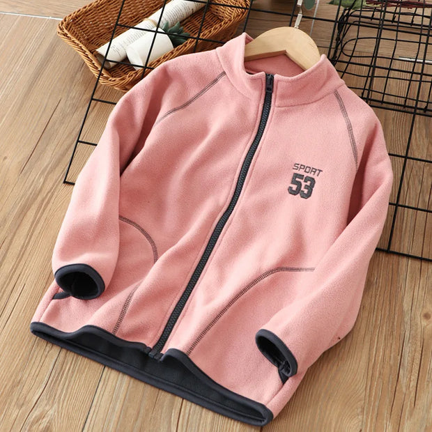 3-18 Years Spring Autumn Winter Warm Casual Clothes Kids Coats Girl Boy Outerwear Polar Fleece Girls Boys Thermal Zipper Coat