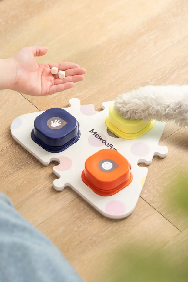 Mewoofun Dog Buttons for Communication Starter Pack Talking Buttons with Mat for Dogs & Cats Pet Sound Training Toy