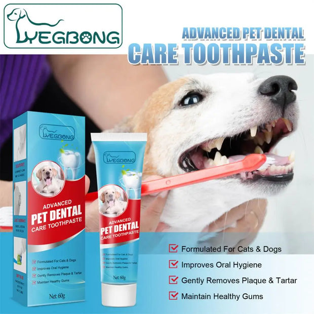 60g Pet Toothpaste Cat Dog Fresh Breath Toothpaste Deodorant Tartar Plaque Cleaning Dog Oral Care Edible Toothpaste Pet Products