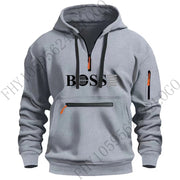 2024 Autumn/Winter new digital printed men's casual sports zipper hooded long-sleeved European size hoodie pullover