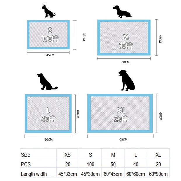 Pet Disposable Diapers Underpad for Dogs Toilet Potty Pad Grooming and Care Puppy Training Pads Diapers60 × 60 Pet Home Supplies