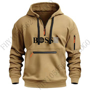 2024 Autumn/Winter new digital printed men's casual sports zipper hooded long-sleeved European size hoodie pullover