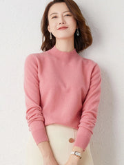 New Knitting Pullover Sweater Long Sleeve Bottom Shirt Slim Turtleneck Sweaters Autumn Winter Soft Blouse Jumpers For Women 2024