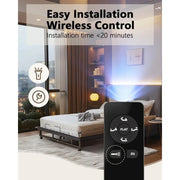 King Adjustable Bed Frame with Fabric Cover, Quiet Motor, Head & Foot Incline, Zero Gravity, Wireless Remote Control, Bed Frame