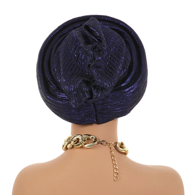 Nigerian Wedding Geles African Headtie Auto Gele Turbans for Women Aso Oke Fabric Muslim Headwear Headpiece Female Head Wraps