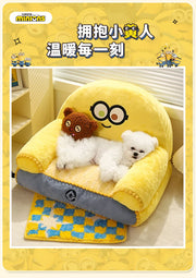 Despicable Me Minions Animation Peripheral Cartoon Cute Removable Sofa Nest Small Pet Mat Dog House Winter Warm Pet Supplies