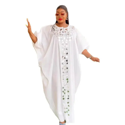 Outfits Plus Size African Dresses for Women Summer 2024 Kaftan Long Sleeve Polyester Long Maxi Dress Gowns Muslim Fashion Abaya