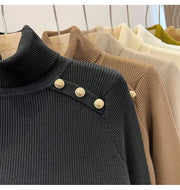 2024 Autumn and Winter New Cashmere Sweater Women's Turtleneck Long sleeved Knit Pullover Slim Cashmere Sweater