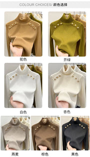 2024 Autumn and Winter New Cashmere Sweater Women's Turtleneck Long sleeved Knit Pullover Slim Cashmere Sweater