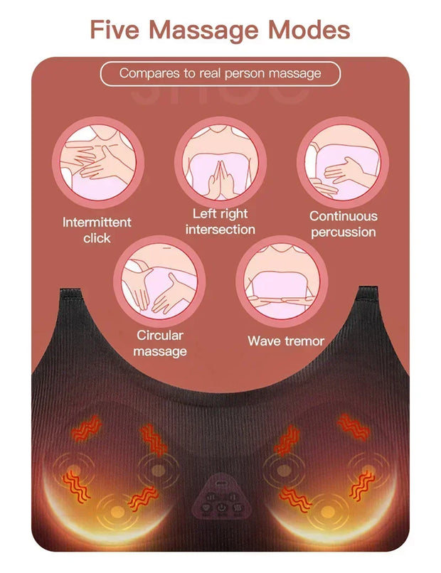 Electric Breast Massage Bra infrared heating breast expansion stimulator anti sagging breast care vibratio Health Care washable